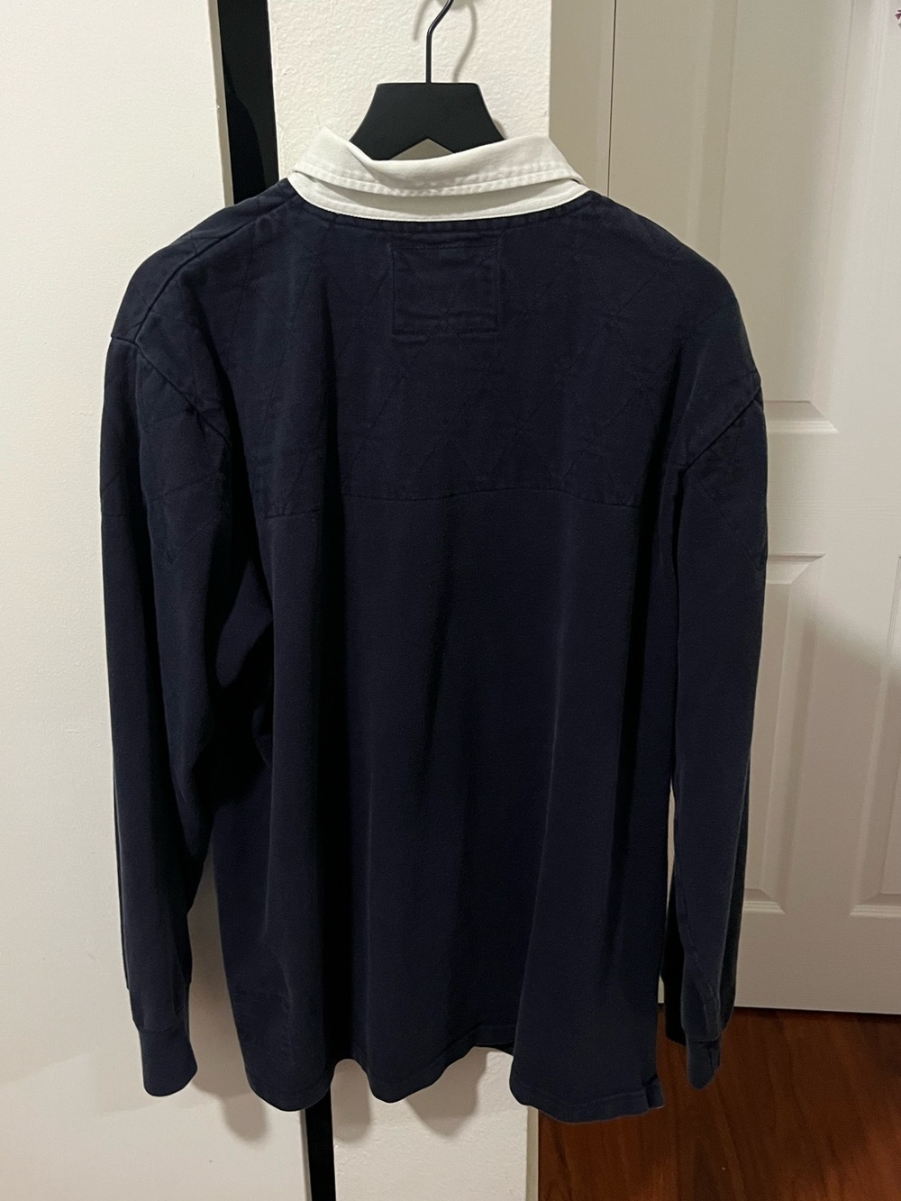 J. Crew Navy Long-Sleeve Rugby Shirt with White Collar - Picture 4 of 6